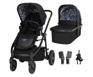 Cosatto Wow 3 Pram and Pushchair - Travel System with Carrycot, 25kg Seat Unit, Compact Fold with Seat Attached, Ventilated Carrycot, UPF100+ Hood, Raincovers, Luxury Design (Silhouette)