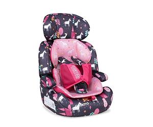 Cosatto Zoomi Toddler Car Seat & Booster Seat, 5 Point Anti-Escape Harness | 9 Months-12 Years, Adjustable Headrest, Removable Washable Covers - Forward Facing for Group 123 (Unicorn Land)