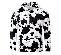 COSAVOROCK Cow Costume Adult Novelty 3D Animal Hoodie Men, Black, XL