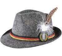 COSAVOROCK Men's Oktoberfest Hats German Bavarian Alpine Hat Grey L