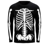 COSAVOROCK Mens Skeleton T-Shirts Halloween Glow in The Dark Shirts, M