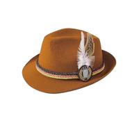 COSAVOROCK Oktoberfest Hat Men German Bavarian Alpine Hats, Brown, L