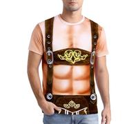 COSAVOROCK Oktoberfest T Shirt for Mens Muscle Fit T-Shirts, Brown, XXL