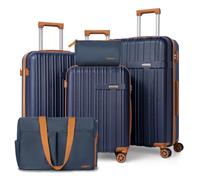 Cosbarn Luggage Sets 5 piece, Suitcases with Spinner Wheels, ABS Hard Case Luggage with TSA lock, Carry On Luggage Set for Women and Men(20/24/28 Inch, PorscheBlue, 5 Piece Sets (20/24/28/DB/TB), 5