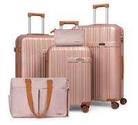 Cosbarn Luggage Sets 5 piece, Suitcases with Spinner Wheels, ABS Hard Case Luggage with TSA lock, Carry On Luggage Set for Women and Men(20/24/28 Inch, Rosegold, 5 Piece Sets (20/24/28/DB/TB), 5 Piece