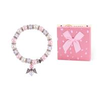COSBERY Gift for First Day of School, Angel Lucky Charm Bracelet School Child Elastic Bead Bracelet School Cone Filling First Day of School Gifts for School Child 2025 Girls with Greeting Card Gift