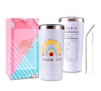 COSBERY Thank You Teacher Gifts for Women, 20Oz Teacher Travel Mug, Best End of The Year/Christmas/Birthday/Leaving Gifts from Students/Parents