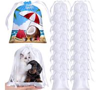 Cosblank 36 Pcs Blank Sublimation Drawstring Bags Bulk White Satin Sublimation Gift Sachet Bags 7x9 Inch Heat Press Reusable Goodies Jewelry Pouch for Summer Party Favors Wedding Birthday DIY Crafts