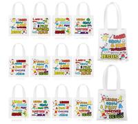 Cosblank 36 Pcs Religious Tote Bags Bulk for Kids Christian Learn Grow Pray Together with Jesus Gift Tote Christian Canvas Bags for Sunday School Church Classroom Prizes Party Favors Supplies Gift