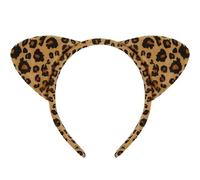 Cosblisvia 1 Piece Leopard Print Ears, Leopard Ears Headband, Leopard Costume Accessory, Realistic Orange Cat Ears for Cosplay Party Women Men