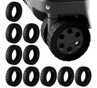 Cosblisvia 10 Pcs Travel Suitcase Wheels Replacement, Suitcase Wheel Protectors Silicone for Travelers, Commuters, Tourists for Flight, Trip, Holiday (Black)