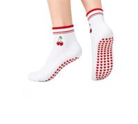 Cosblisvia 4 Pairs Pilates Sock, Spilates Grip Socks, Gain The Edge Grip Socks, Ruffle Non Slip for Ladies, Girls, Seniors in Reformer, Barre, Gym (UK 4-7 Mixed)