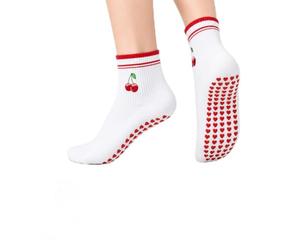 Cosblisvia 4 Pairs Pilates Sock, Spilates Grip Socks, Gain The Edge Grip Socks, Ruffle Non Slip for Ladies, Girls, Seniors in Reformer, Barre, Gym (UK 4-7 Mixed)
