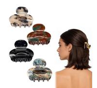 Cosblisvia 4Pcs Hair Clips And Claw Clips For Women, Girls, Professionals. Glossy Plastic Claw Clip For Office Work, Sports, Formal Events (Tortoiseshell, 1.57 Inch)
