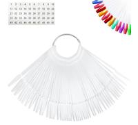 Cosblisvia 50Pcs Ballet-shaped Nail Swatch Sticks, Nail Swatches, Clear Nails for Pros, Beginners, DIY Fans in Salons, at Home for Nail Colour Display (Transparent)