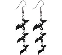 Cosblisvia Gothic Earrings 1 Pair Black Halloween Bat Earrings