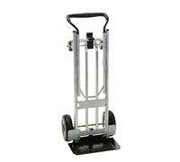 COSCO 12243ASB1E 3-in-1 Folding Series Hand Truck Platform Cart with Flat-Free Wheels, Aluminum/Black