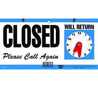 Cosco Sign, Open/Closed with Clock (098013) 6 x 11.5 inches
