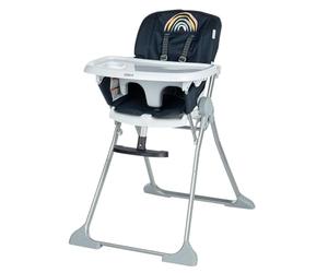 Cosco Simple Fold Adjustable High Chair, Folds Flat and Stands on its own, Making it Easy to Store or take on The go, Rainbow