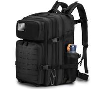 COSCOOA Tactical Backpack Hiking Backpack 50L Military Backpack Model B307 with Reflective Waterproof Cover, Black, Military Army Rucksack