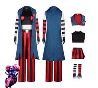 CosDogs Anime Hazbin Hotel Velvet Cosplay Costume Blue Coat Red Trousers Accessories Women Men Kids Outfit Halloween Carnival Jumpsuit Dress Kimono Suit