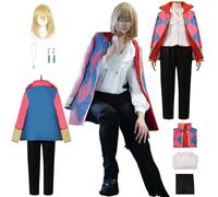CosDogs Anime Howl’s Moving Castle Howl Cosplay Costume with Wig Shirt Coat Accessories Men Women Adults Kids Outfit Halloween Carnival Role Play Suit Kimono
