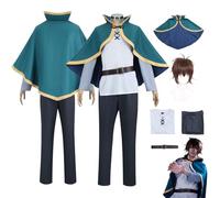 CosDogs Anime KaonoSuba God's Blessing On This Wonderful World Satou Kazuma Cosplay Costume with Wig for Women Men Dress Up Green Cape Full Accessories Halloween Carnival Party Role Play Outfits