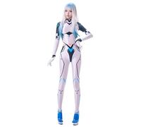 COSDOLY Women's Futuristic Print Full Bodysuit with Gloves - Long Sleeve Cosplay Jumpsuit, Sci-Fi Style One-Piece Outfit