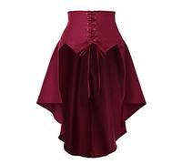 COSDREAMER Steampunk Women's Skirts Waist Belt for Women Ruffles Pirate Corset Costumes Red
