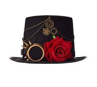 COSDREAMER Unisex Steampunk Top Hats Halloween Costume Hat with Goggles (60cm Black 3)
