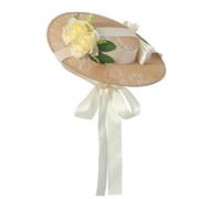 COSDREAMER Victorian Hat Womens Tea Party Hats Vintage Flowers Flat Hat (P)