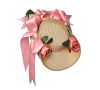 COSDREAMER Women Victorian Tea Party Sun Hat Flower Straw Hats Beach Hats