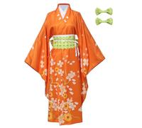 COSDREAMER Women's Kimono Robe Geisha Japanese Yukata Ruffle Tops Pants Set XL