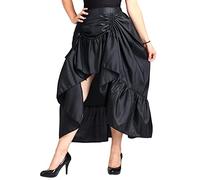 COSDREAMER Women's Steampunk Gothic High Low Skirt Victorian Bustle Skirt Black 2XL