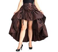 COSDREAMER Women's Steampunk Gothic High Low Skirt Victorian Bustle Skirt Brown S