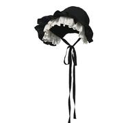 COSDREAMER Womens Victorian Bonnet Pioneer Colonial Pilgrim Bonnet Bonnet Black 6