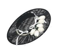 COSDREAMER Womens Victorian Hat Vintage Tea Party Sun Hat Flowers Flat Hat (B)