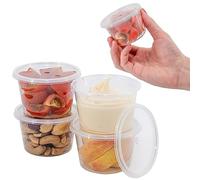 Coselena 100Pcs Round Food Containers with Lids - 100ml (4oz) Takeaway Containers for Meal Prep | Microwave & Freezer Safe, BPA Free