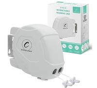 Coselena 30m Retractable Washing Line - Non-Slip Twin Clothes Line - Heavy-Duty Clothes Dryer with Washing Line Hook - Extendable Washing Line for Indoor & Outdoor Laundry Use - White
