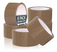 Coselena 6 Pack Brown Tape - 48mm x 66m Heavy Duty Sticky Packaging Tape - Easy to Use Brown Parcel Tape - Ideal Packing Tape for Tape Dispenser, Tape Gun & Cardboard Boxes for Moving