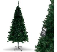 Coselena 7ft Slim Pine Green Artificial Christmas Tree - 800 Lush Branch Tips & Sturdy Metal Stand - Space-Saving Christmas Tree for Home Decor
