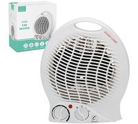 Coselena Electric Heater - 2KW Fan with 2 Heat Settings & Cooling Function - Portable with Adjustable Thermostat - Low Energy Silent Heating for Home, Office & Indoor Use - White