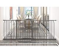 COSEND Extra Wide Pressure Mount Baby Gate Walk Through Auto Close Black Metal Child Dog Pet Indoor Safety Gates for Stairs,Doorways,Kitchen and Living Room (71.65"-76.38"/182-194CM, Black)
