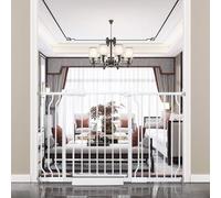 COSEND Extra Wide Pressure Mount Baby Gate Walk Through Auto Close White Metal Child Dog Pet Indoor Safety Gates for Stairs,Doorways,Kitchen and Living Room (48.03"-52.76"/122-134CM, White)