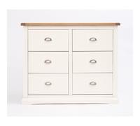 Cosenza 6 Drawer Chest of Drawers Chrome Cup Handle Cabinet Bits Off White One Size
