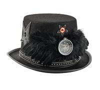 Coser Wing Design Industrial Age Feathered Hat Lightweight Top Hat For Halloween Parties Cosplay Event Halloween Steampunk Accessory For Women