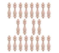 coserori 20 Pcs 7.6X1.8cm Beech Unpainted Unfinished Wood Spindles Baluster Restaurant Decor Repair Decoration