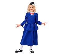 CosExpress World Book Day Costumes for Girls Mary Poppins Costume Kids World Book Day Costumes for Kids Fancy Dress Kids (9-10 Years)