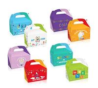 COSFAN 12 Pack Science Party Party Favor Boxes,Mad Science Print Party Treat Boxes,Science Party Goodie Box,Scientist Theme Birthday Decoration