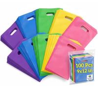 COSGOOLK 100 PCS Multicolor Party Favor Gift Bags 9"x12"